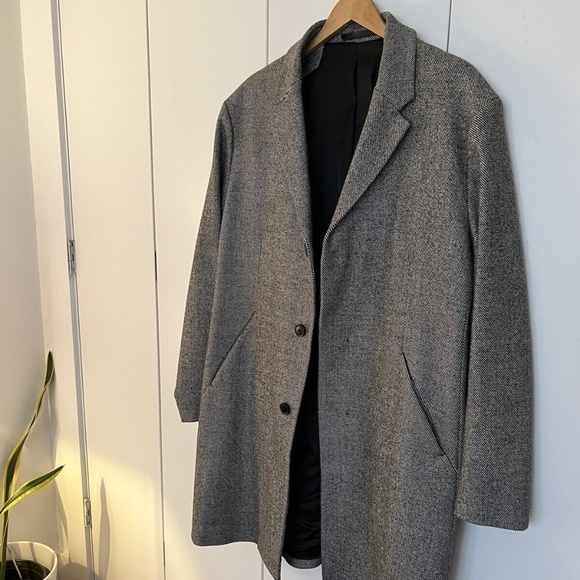 $795 Theory - Delancey Wool Black Size XXL OVERCOAT - Picture 1 of 12